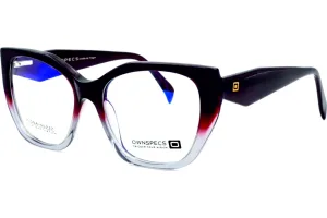 OWNSPECS FIONA-LITE Acetate Frame For Womens C4- BURGUNDY/GREY